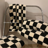 Zwart-Wit Geblokte Handdoekenset | 100% polyester