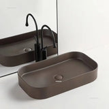 Rechthoekige Keramische Wastafel – Mat Afgewerkt | 9L Capaciteit | Bovenop het Aanrecht | Nordic Stijl