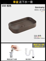 Rechthoekige Keramische Wastafel – Mat Afgewerkt | 9L Capaciteit | Bovenop het Aanrecht | Nordic Stijl