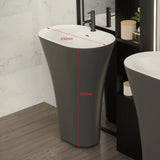 Vrijstaande Wastafel van Solid Surface – Modern Design | Matzwart of Glans | 495x300x850mm