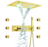 Thermostatische Douchekraan met LED Display – Ingebouwde Smart Functie | Vierkante Douchestraal | Messing | Zwart