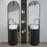 Vrijstaande Wastafel van Solid Surface – Modern Design | Matzwart of Glans | 495x300x850mm