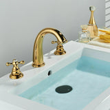 Wastafelkraan | Gepolijst Goud | 8” Widespread