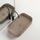 Rechthoekige Keramische Wastafel – Mat Afgewerkt | 9L Capaciteit | Bovenop het Aanrecht | Nordic Stijl