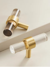 Moderne Messing & Acryl Meubelgreep