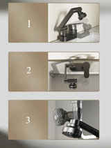 AquaTwist Duo-Flex Wastafelmengkraan – 360° Draaiende Tweegatskraan voor Warm & Koud Water