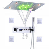 Thermostatische Douchekraan met LED Display – Ingebouwde Smart Functie | Vierkante Douchestraal | Messing | Zwart