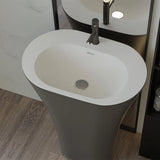 Vrijstaande Wastafel van Solid Surface – Modern Design | Matzwart of Glans | 495x300x850mm