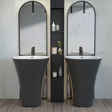 Vrijstaande Wastafel van Solid Surface – Modern Design | Matzwart of Glans | 495x300x850mm