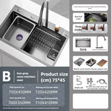 Keukenaccessoires Wastafel Grote Versterkte Roestvrijstalen Wastafel Enkele Groente Wastafel