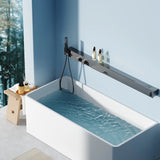 Super Luxe Wandmontage Douchesysteem met Opbergrek en Handdoekhouder – Geborsteld Gun Grijs