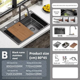 Keukenaccessoires Wastafel Grote Versterkte Roestvrijstalen Wastafel Enkele Groente Wastafel