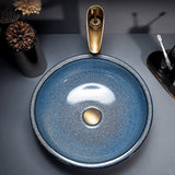 Ronde Wastafel met Kraan Keramisch Ovaal