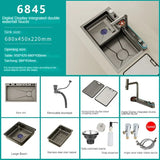 Rechthoekige RVS Spoelbak met Kraan | Enkele Kom | 3 Gaten