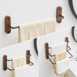 Dubbele Handdoekstang – Wandmontage | Hout | Met Haak | Natuurlijke Afwerking