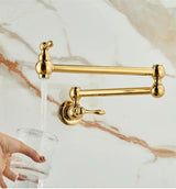 RoyalPour – Luxe Goudkleurige Uitschuifbare Pot Filler Wandkraan