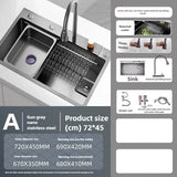 Keukenaccessoires Wastafel Grote Versterkte Roestvrijstalen Wastafel Enkele Groente Wastafel