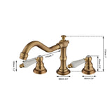 AquaVintage 3-Gats Waterval Wastafelkraan – Klassieke Luxe in Antiek Messing