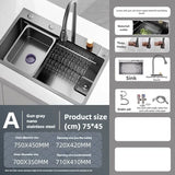 Keukenaccessoires Wastafel Grote Versterkte Roestvrijstalen Wastafel Enkele Groente Wastafel