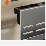 ChefSpace Wandgemonteerd Messenrek met Snijplankhouder – Roestvrijstaal