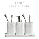 Vierdelige Badkamer accessoire set – Marmerlook