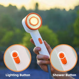 GlowShower 2025 – Draagbare Campingdouche met LED & Oplaadbare Batterij | Voor Outdoor, Auto, Tuin & Meer