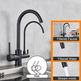 Zwarte Uittrekbare Keukenkraan | RVS | Warm & Koud