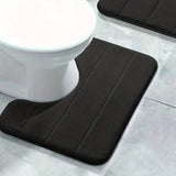 SoftStripe Badkamer Toilet U-mat – Absorberend & Antislip Microvezel Tapijt