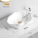 Ovale Keramische Wastafel met Marmerpatroon – Tafelbladmodel | Licht Luxe Design | 12L