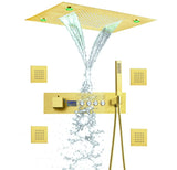 Thermostatische Douchekraan met LED Display – Ingebouwde Smart Functie | Vierkante Douchestraal | Messing | Zwart