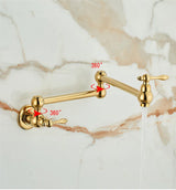 RoyalPour – Luxe Goudkleurige Uitschuifbare Pot Filler Wandkraan