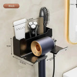 Multifunctionele Haardrogerhouder – Wandmontage | Zonder Boren | ABS Kunststof