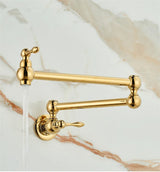 RoyalPour – Luxe Goudkleurige Uitschuifbare Pot Filler Wandkraan