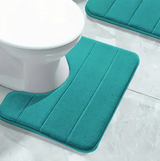 SoftStripe Badkamer Toilet U-mat – Absorberend & Antislip Microvezel Tapijt