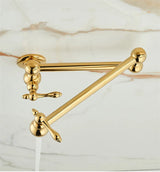 RoyalPour – Luxe Goudkleurige Uitschuifbare Pot Filler Wandkraan