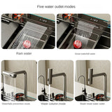 Rechthoekige RVS Spoelbak met Kraan | Enkele Kom | 3 Gaten