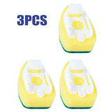 Afwasborstel Set met Spons & Zeepdispenser | Inclusief Handvat + 2 Vervangbare Sponskoppen