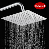 Vierkante Regendouchekop | Roestvrij Staal| Hoge Druk | Plafondmontage