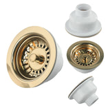 Aurelio Goudkleurige RVS Gootsteenstop – 114mm Luxe Afvoerzeef