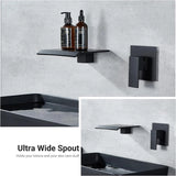 Waterval Wastafelkraan – Dubbele Handvatten | Chroom & Mat Zwart | 2-Gats Wand- of Tafelmontage