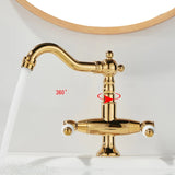 Antiek Messing Waskraan Industriële Stijl Enkele Gat Dubbele Handgreep