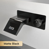 Wastafelkraan met LED Licht – Wandmontage | 2 Gaten | Warm & Koud Water | Messing