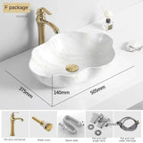 Ovale Keramische Wastafel met Marmerpatroon – Tafelbladmodel | Licht Luxe Design | 12L