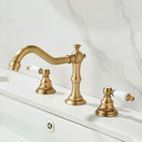 AquaVintage 3-Gats Waterval Wastafelkraan – Klassieke Luxe in Antiek Messing