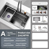 Keukenaccessoires Wastafel Grote Versterkte Roestvrijstalen Wastafel Enkele Groente Wastafel