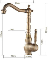 BronzoClassica Antiek Messing Keukenkraan