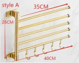 Dubbele Handdoekstang | Aluminium | <50 cm | Met Haak