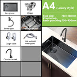 Keukenwastafel Roestvrijstaal Grote Enkele Nano Gegraveerde Honingraat Onderbouw Wastafel