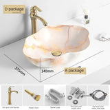 Ovale Keramische Wastafel met Marmerpatroon – Tafelbladmodel | Licht Luxe Design | 12L