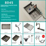 Rechthoekige RVS Spoelbak met Kraan | Enkele Kom | 3 Gaten